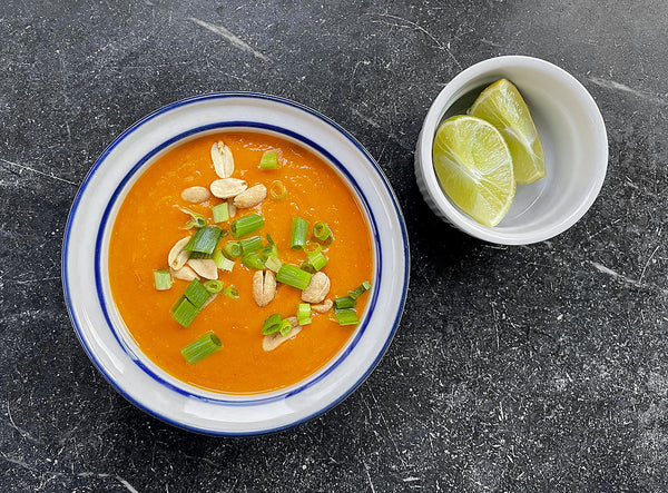Vegan squash and lentil soup